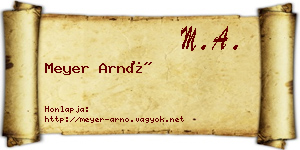 Meyer Arnó névjegykártya